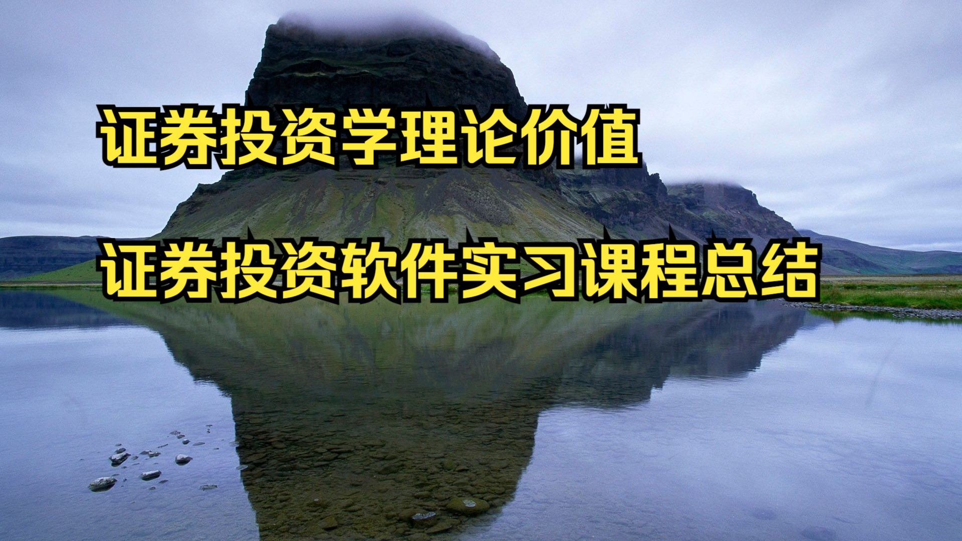 证券投资实训(证券投资实训日志)
